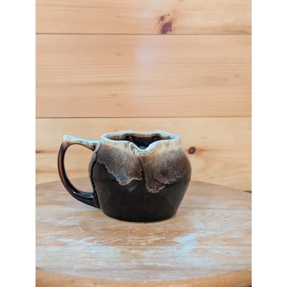 Vintage Pfaltzgraff Brown Drip Double Spout Gravy Boat Stoneware